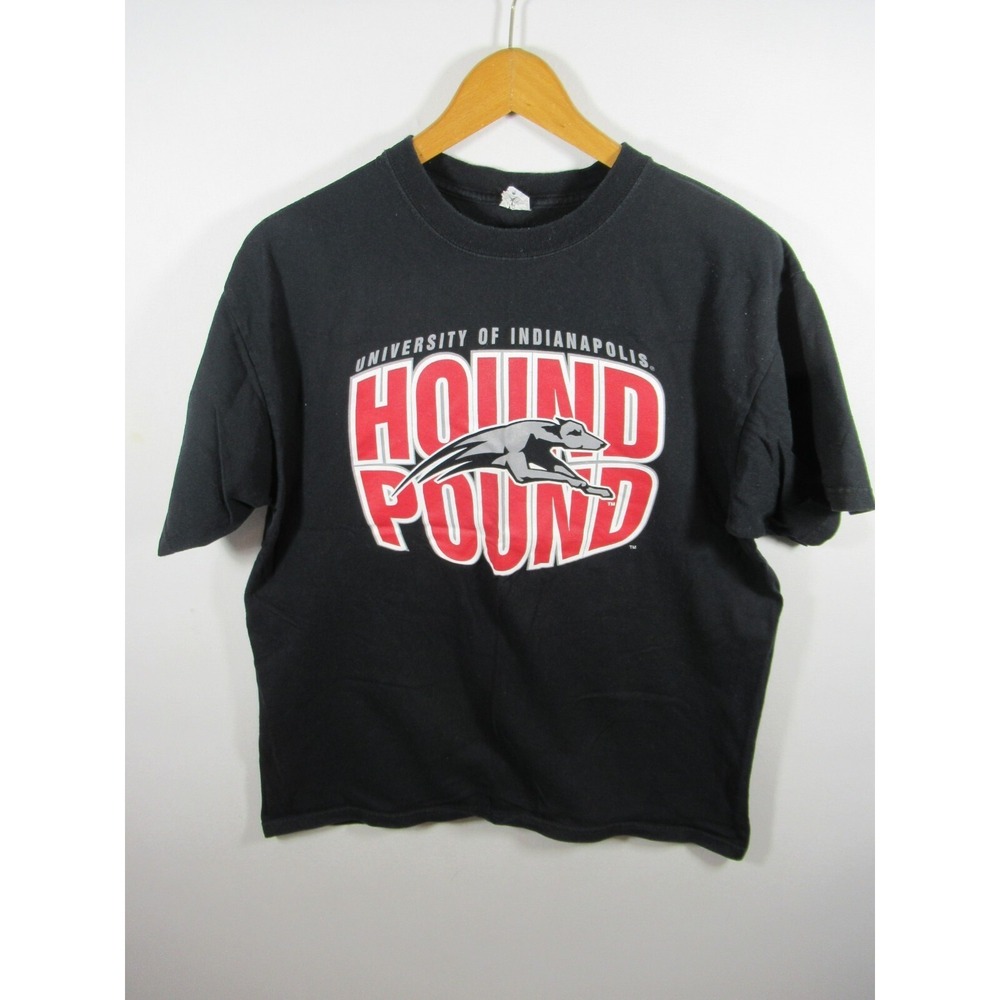 University of Indianapolis T-shirt Men Large Hound Pound Black Short Sleeve